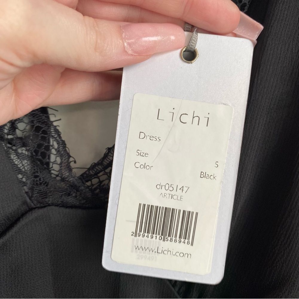 Lichi Mini dress with lace inserts and back ties - Picture 4 of 10